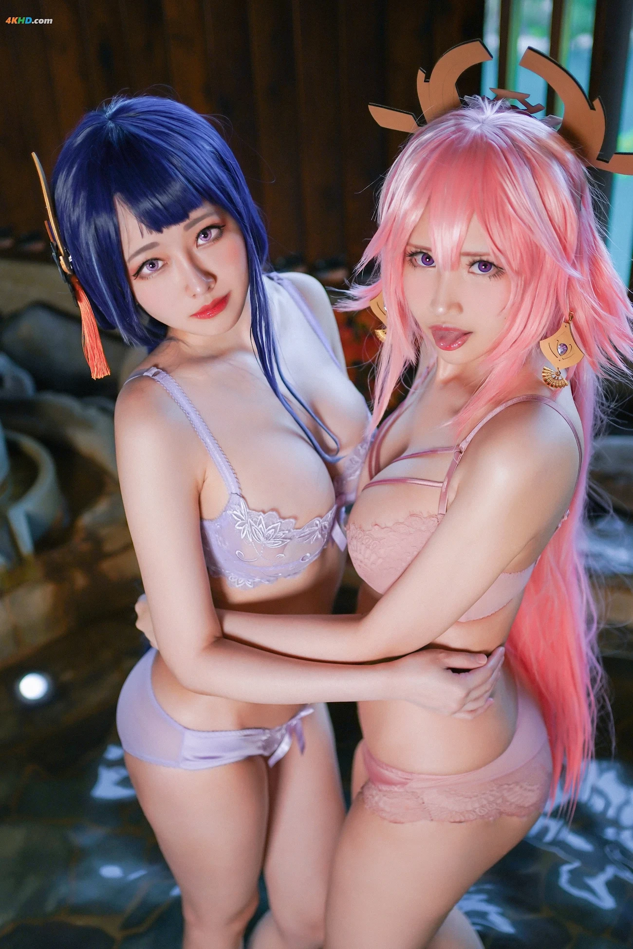 ArtyYaTi and KaYa Huang (Xuan) cosplay Raiden Shogun Ei and Yae Miko Genshin Impact — photo 66