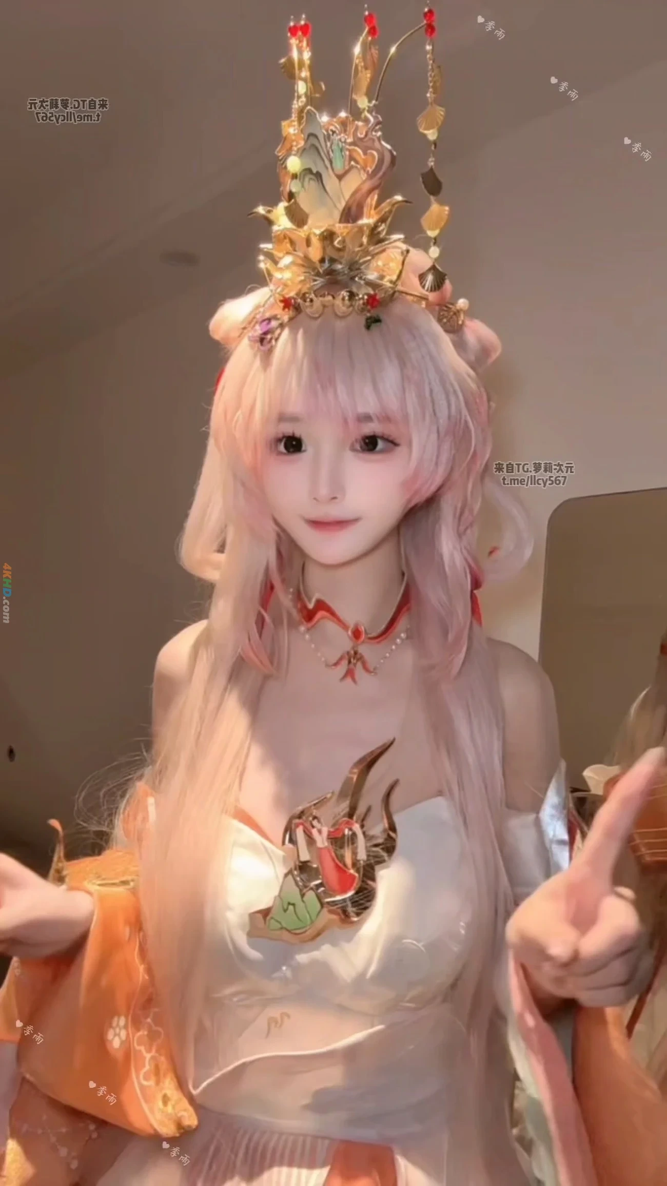 JiYuCOS (WangZheRongYaoXiShi) ZiWei [JiYu Model] (Honor of Kings) Xi Shi Masturbation Cosplay Set — photo 3