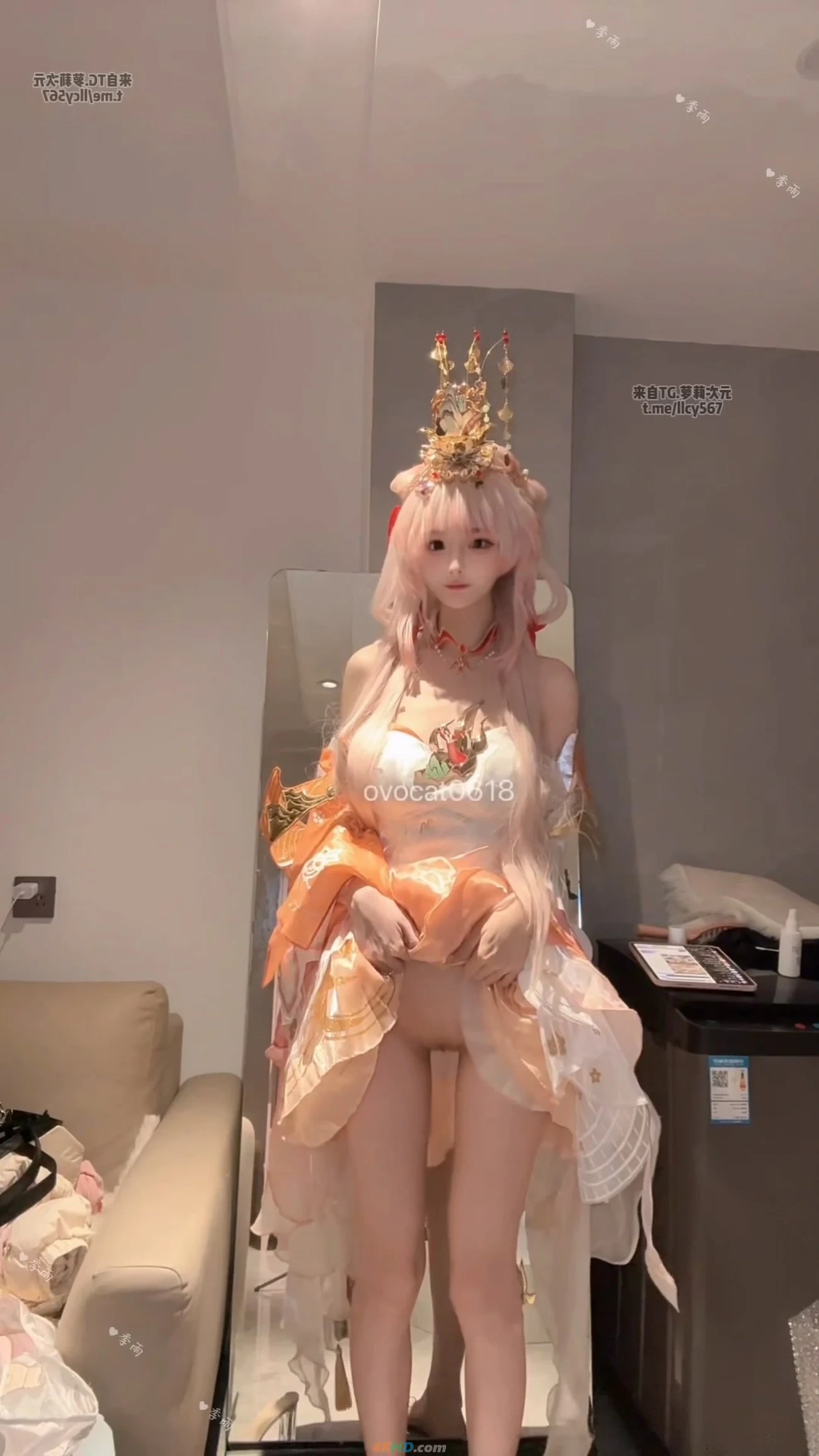 JiYuCOS (WangZheRongYaoXiShi) ZiWei [JiYu Model] (Honor of Kings) Xi Shi Masturbation Cosplay Set — photo 7