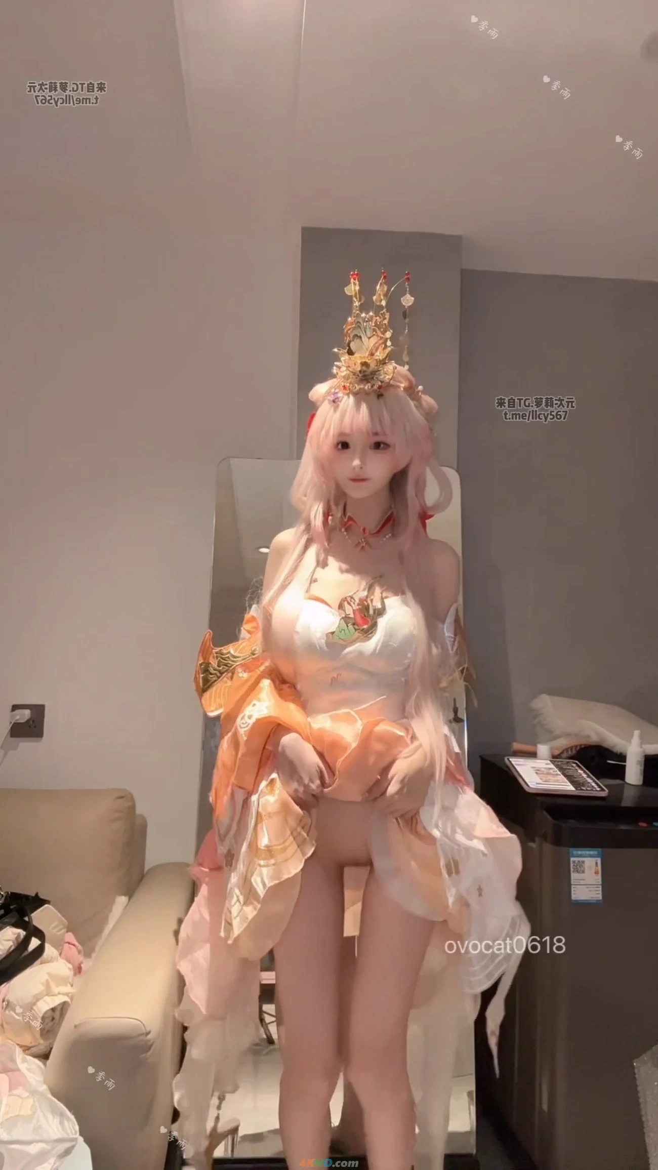 JiYuCOS (WangZheRongYaoXiShi) ZiWei [JiYu Model] (Honor of Kings) Xi Shi Masturbation Cosplay Set — photo 8