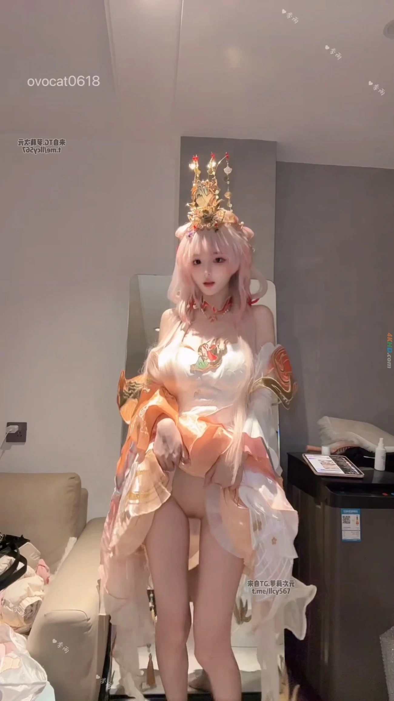 JiYuCOS (WangZheRongYaoXiShi) ZiWei [JiYu Model] (Honor of Kings) Xi Shi Masturbation Cosplay Set — photo 9