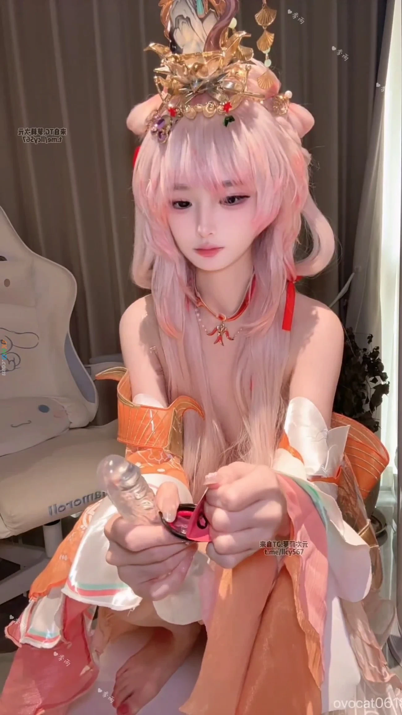 JiYuCOS (WangZheRongYaoXiShi) ZiWei [JiYu Model] (Honor of Kings) Xi Shi Masturbation Cosplay Set — photo 11