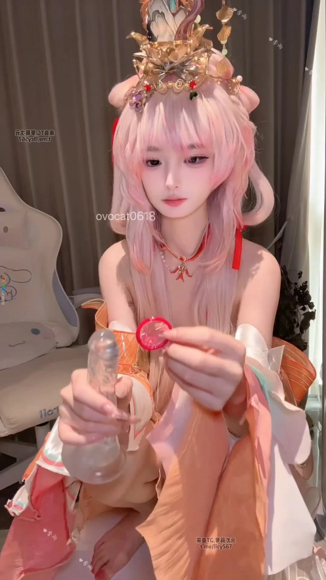 JiYuCOS (WangZheRongYaoXiShi) ZiWei [JiYu Model] (Honor of Kings) Xi Shi Masturbation Cosplay Set — photo 12