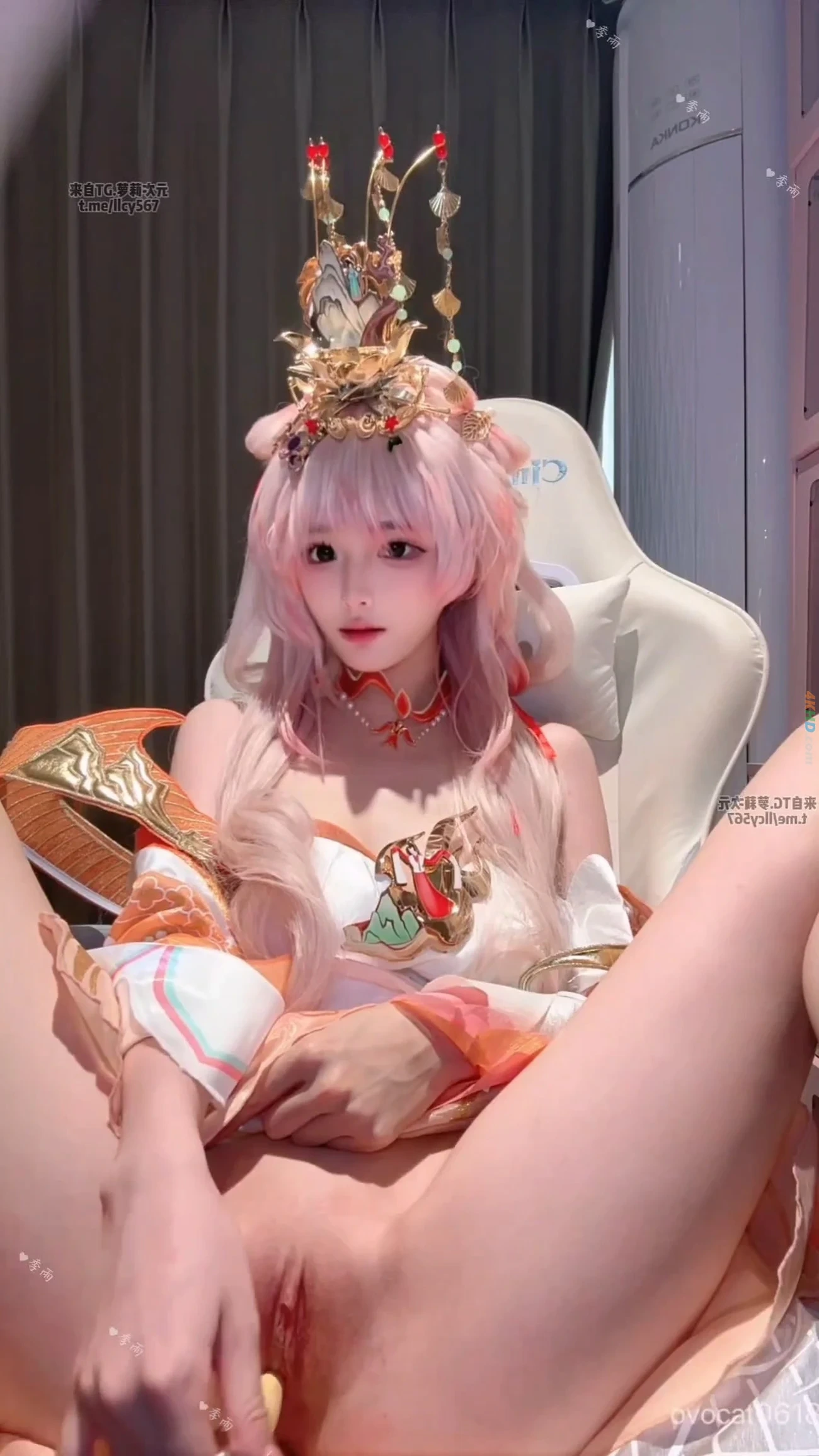 JiYuCOS (WangZheRongYaoXiShi) ZiWei [JiYu Model] (Honor of Kings) Xi Shi Masturbation Cosplay Set — photo 30