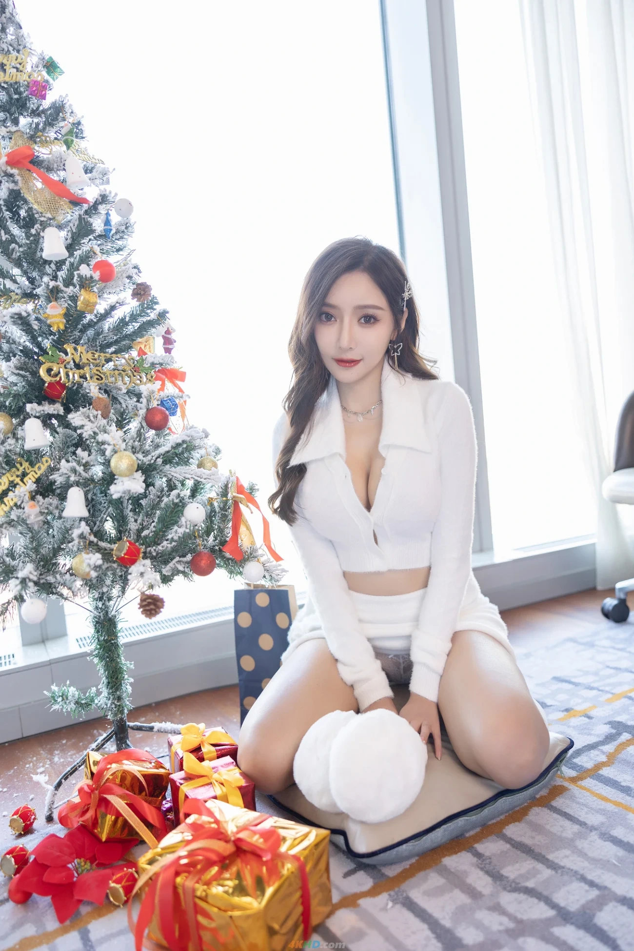 [NeiGouWuShuiYin] WangXinYaoYanni - BaiSeTaoZhuangShengDanNuLang — photo 9
