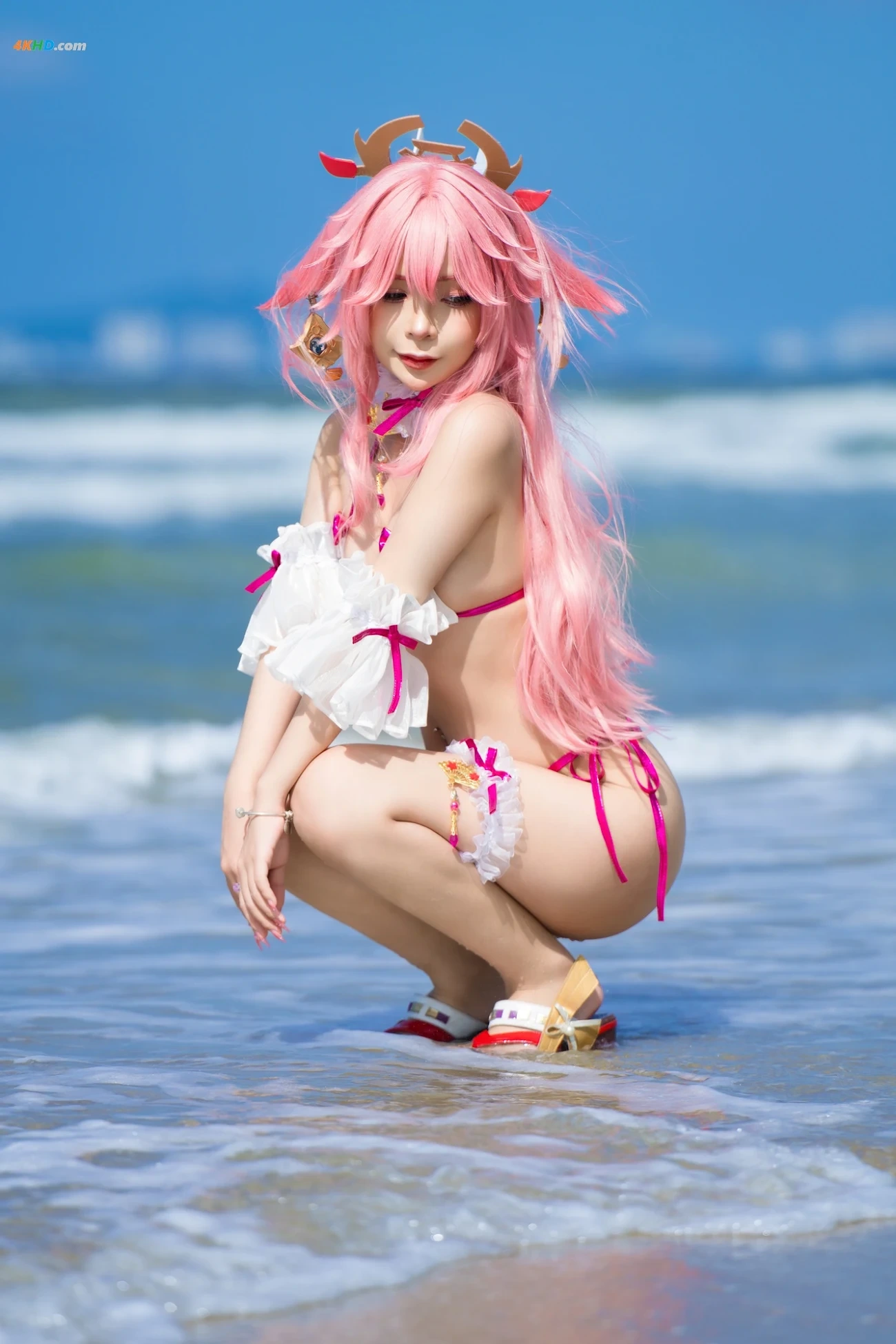 [(Umeko J)] Yae Miko (blossom bikini) — photo 3