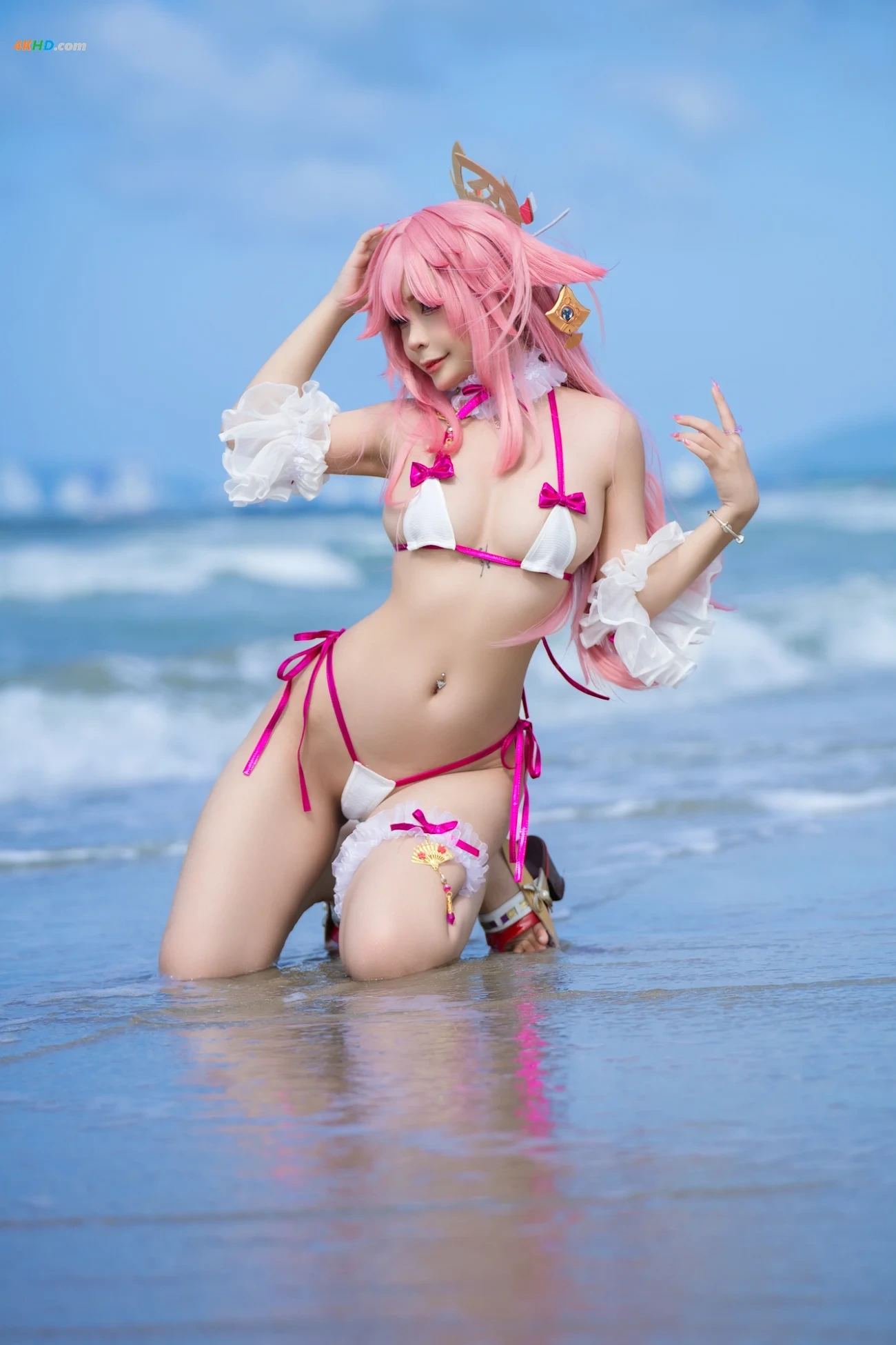 [(Umeko J)] Yae Miko (blossom bikini) — photo 6