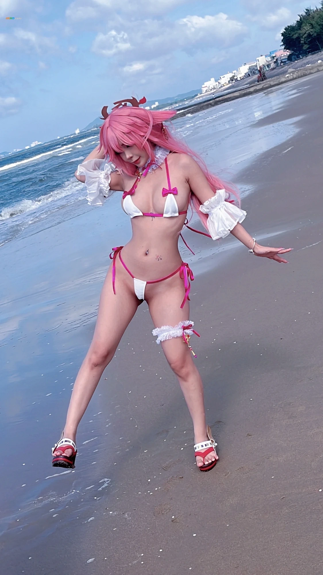[(Umeko J)] Yae Miko (blossom bikini) — photo 89