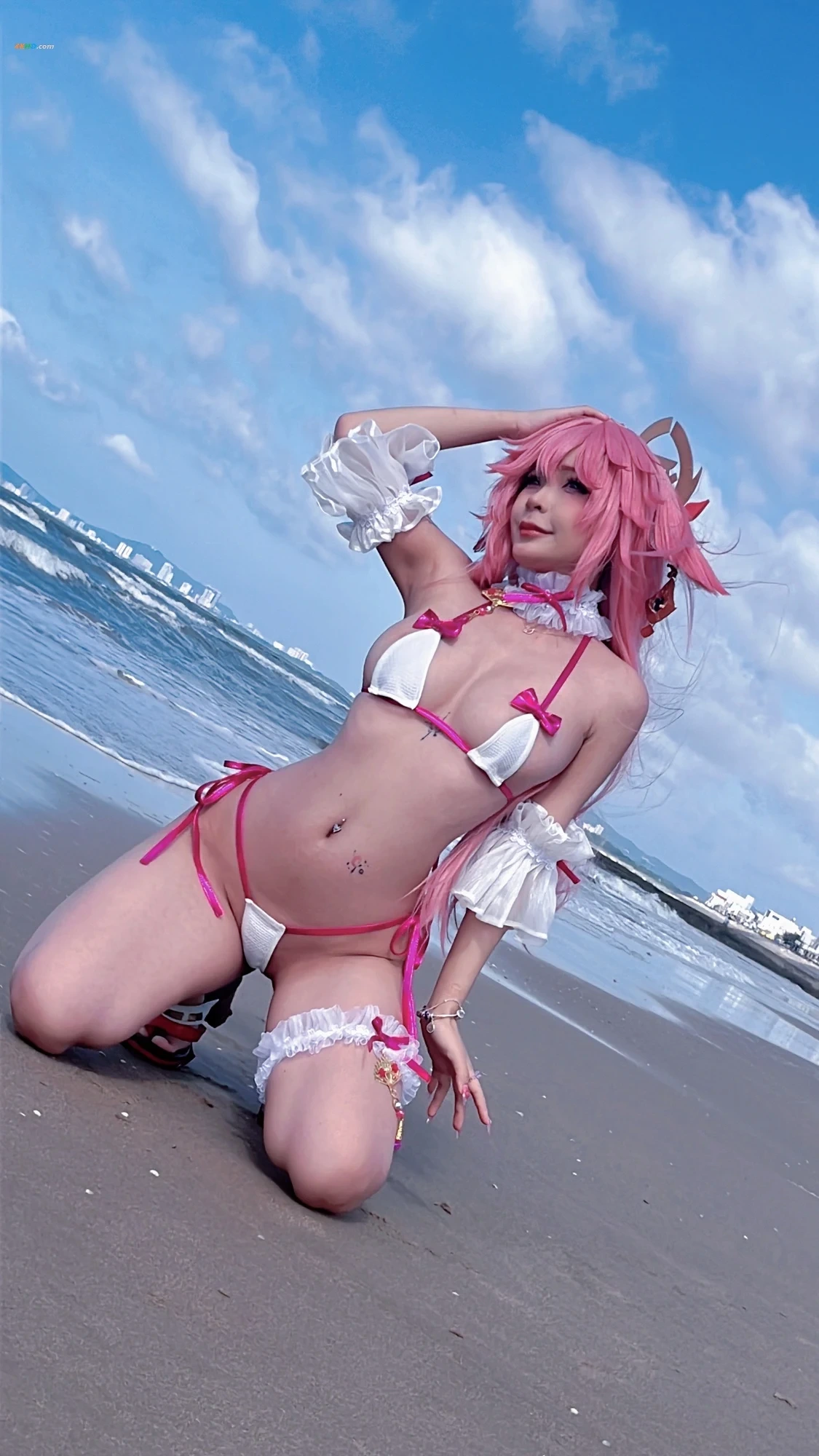 [(Umeko J)] Yae Miko (blossom bikini) — photo 90